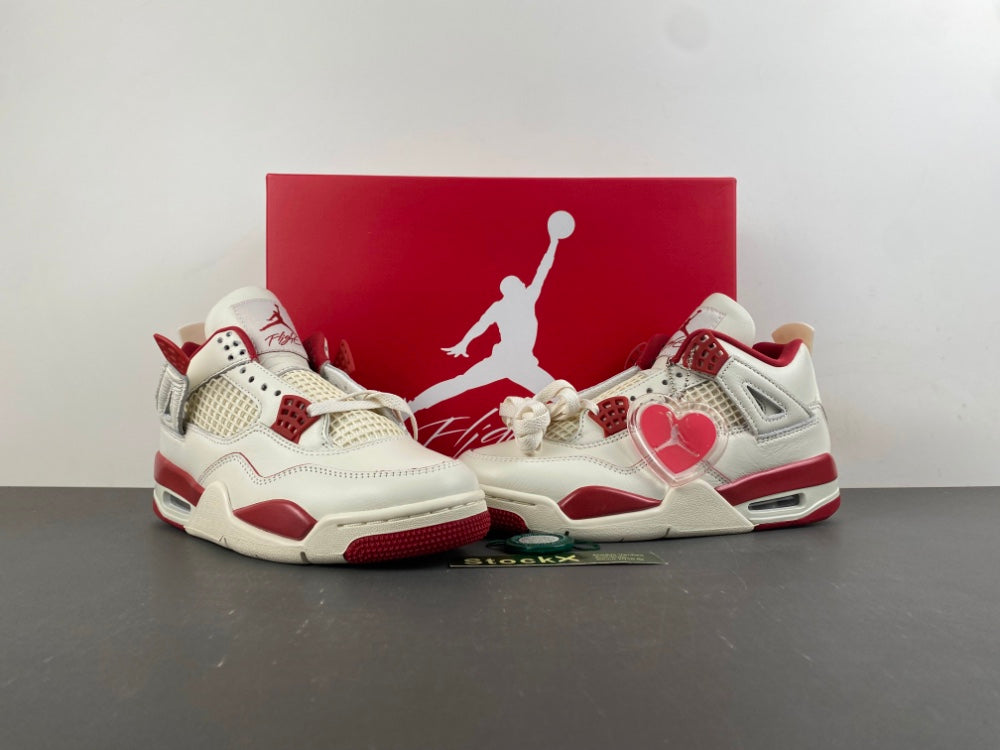 Air Jordan 4 Valentine Off-White Red HV0823-108 Limited Edition Sneaker For Jordan Fans And Collectors
